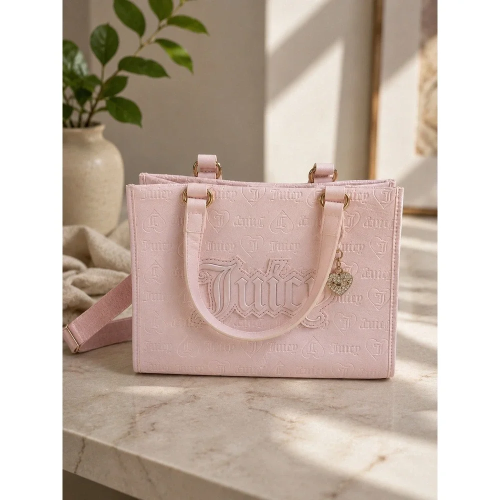 JUICY COUTURE Bag / Tote Purse Powder Blush Pink Embossed logo New w/o tags